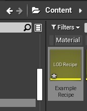 Recipe in the Content Browser.