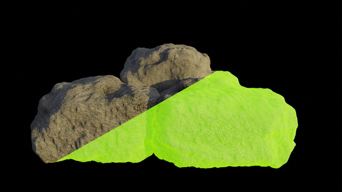 High poly rock model